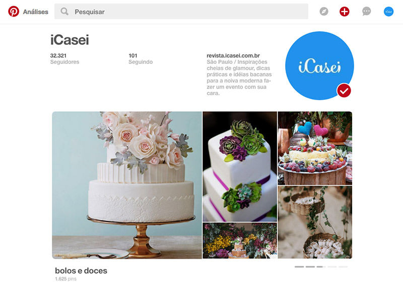Pinterest como abrir os painéis