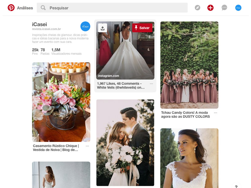 Pinterest como criar o album