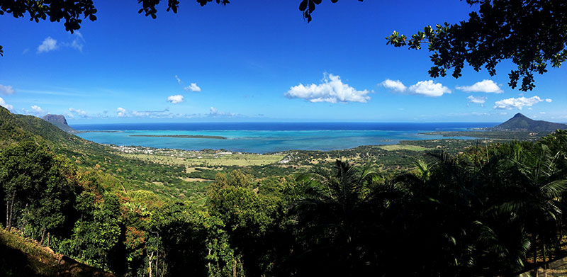 vista 180º ilhas maurício café chamarel
