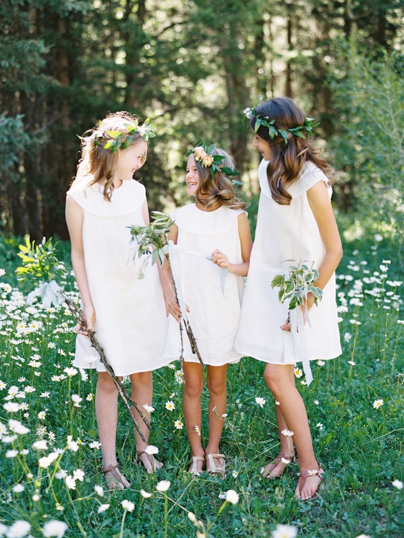 Vestido para daminhas deals casamento no campo