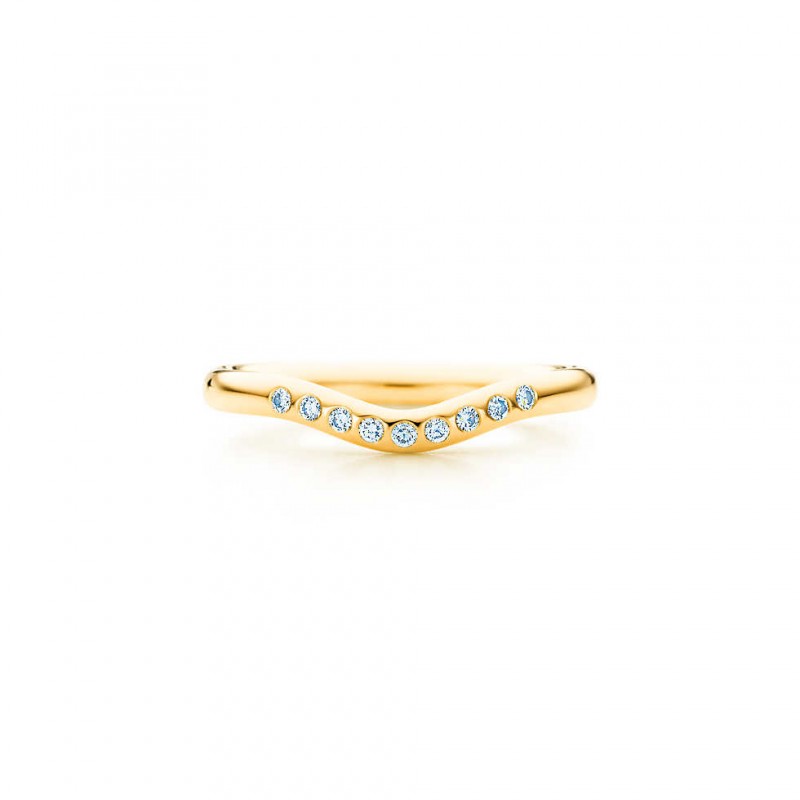 Alianças de casamento em ouro com diamantes Tiffany