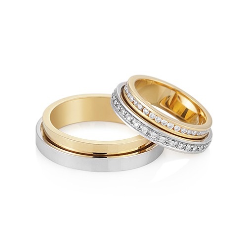 Aliança de casamento - Alianças de casamento ouro e diamante love me Vivara