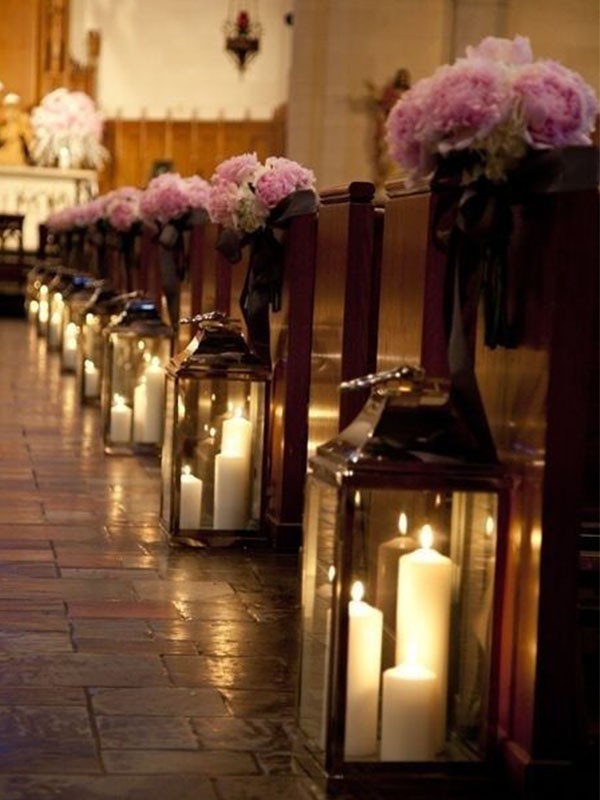 decoração de casamento com velas - igrejas com luminárias - revista icasei