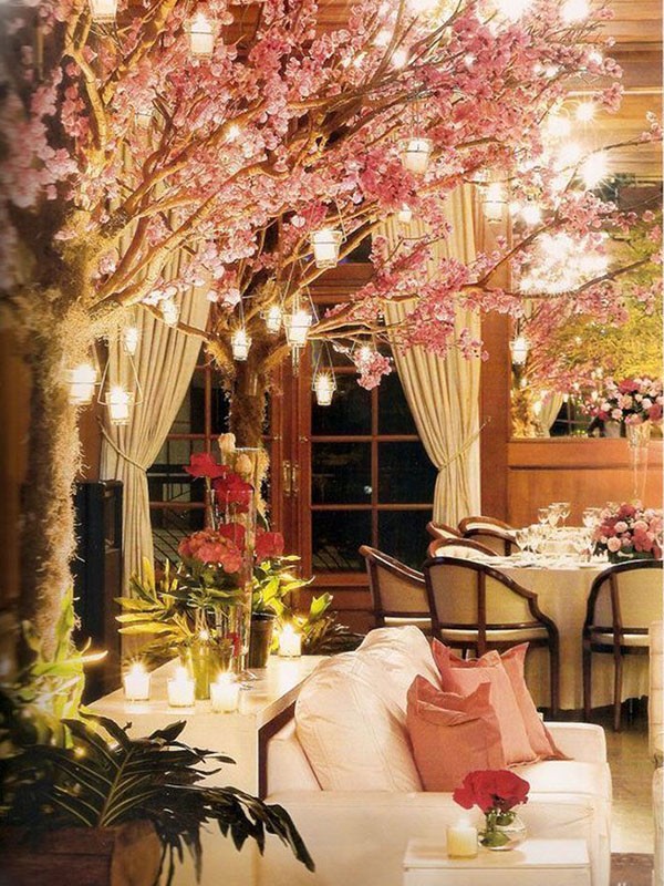 decoração de casamento com velas - árvores - revista icasei