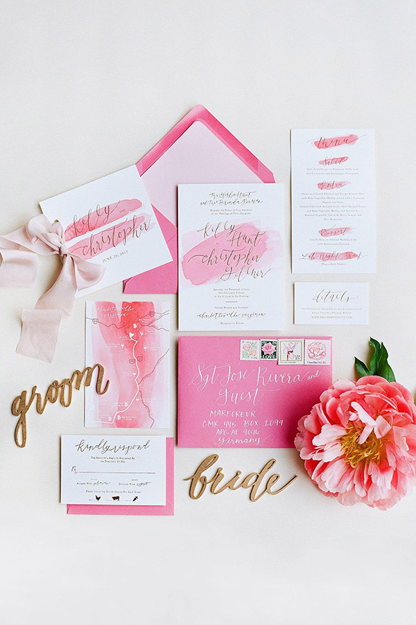 Decoração de Casamento em Tons de Rosa convite