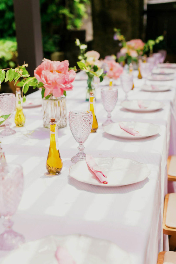 Decoração de Casamento em Tons de Rosa mesa