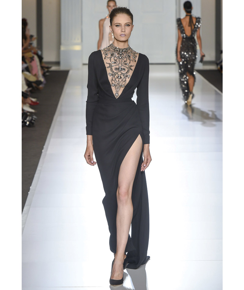 Desfile Alta Costura de Paris para o Outono Inverno 2017 Pretos enfeitados
