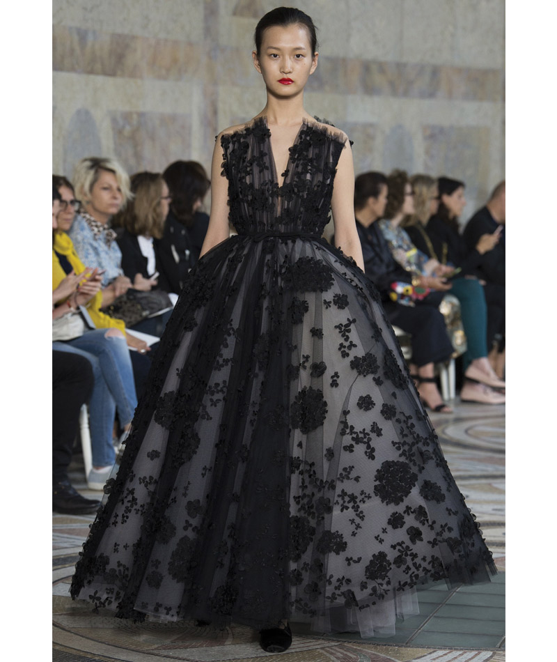 Desfile Alta Costura de Paris para o Outono Inverno 2017 Pretos enfeitados