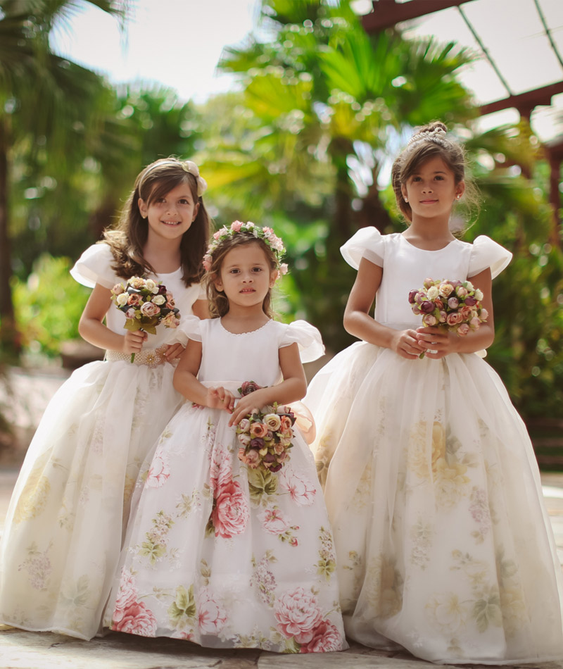 vestido floral para dama de honra