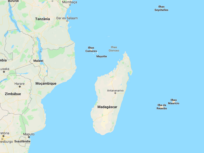 mapa das ilhas Maurício