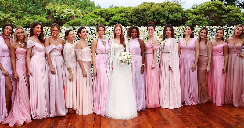 Vestidos de madrinha rosa casamento Marina Ruy Barbosa