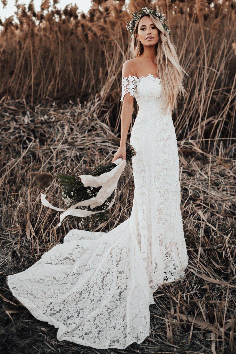 vestido de noiva para casamento no campo