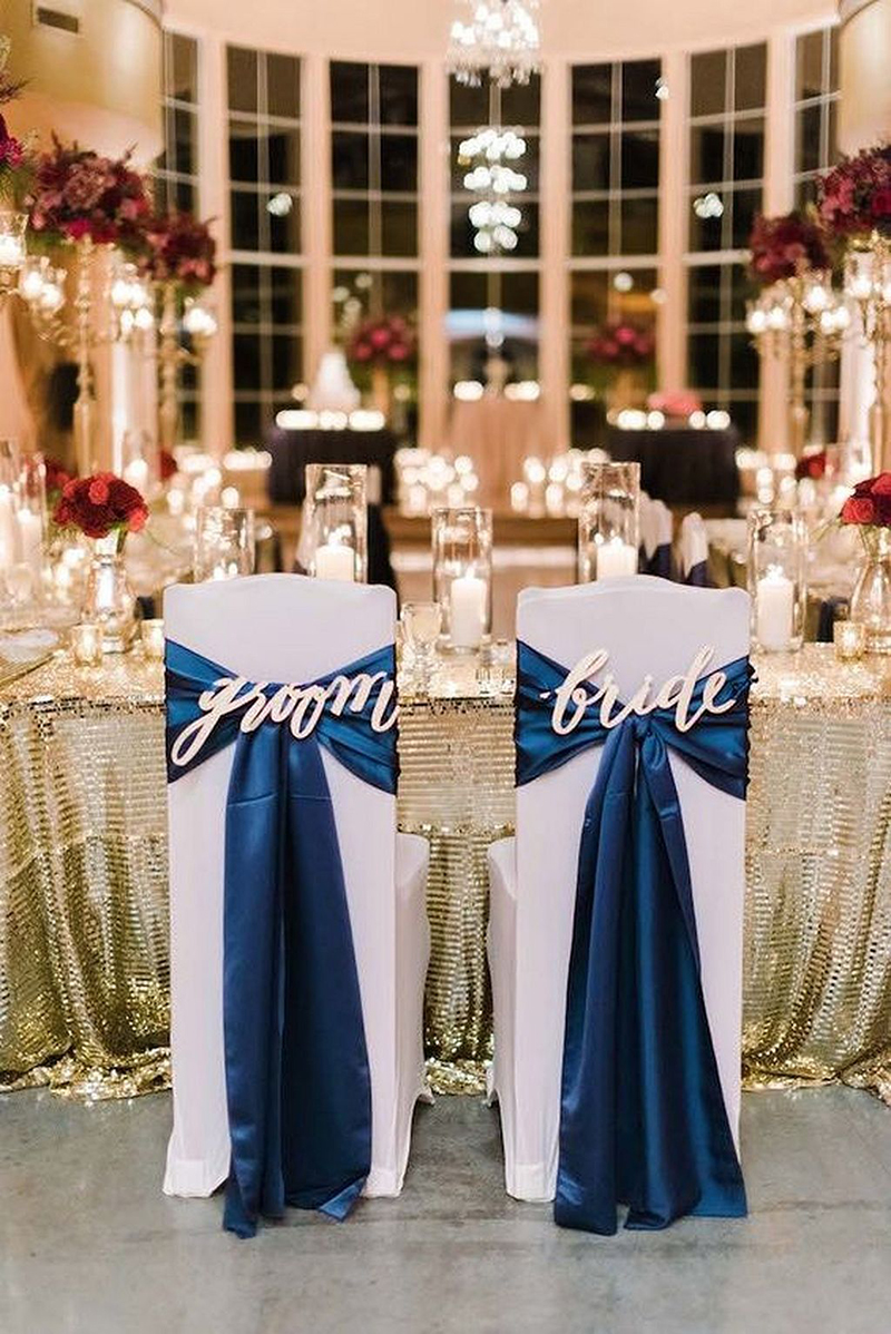 azul marinho na decoração do casamento 