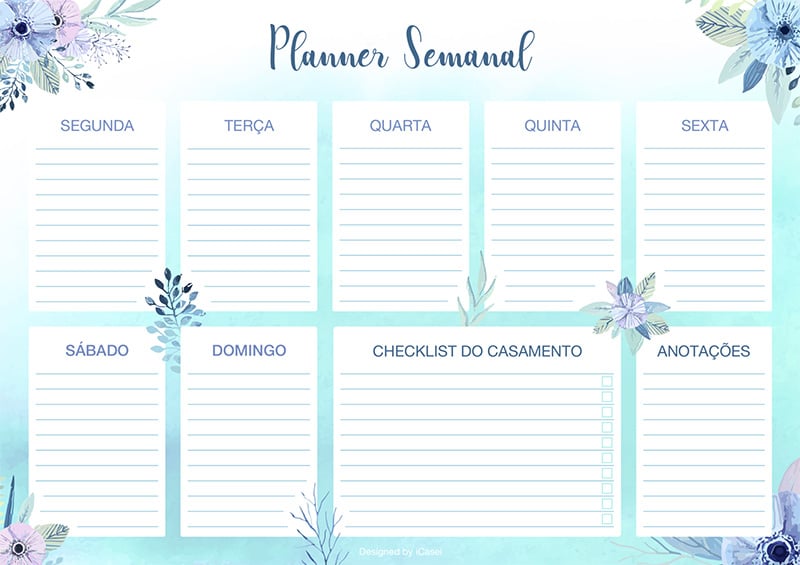 planejamento do casamento planner semanal iCasei