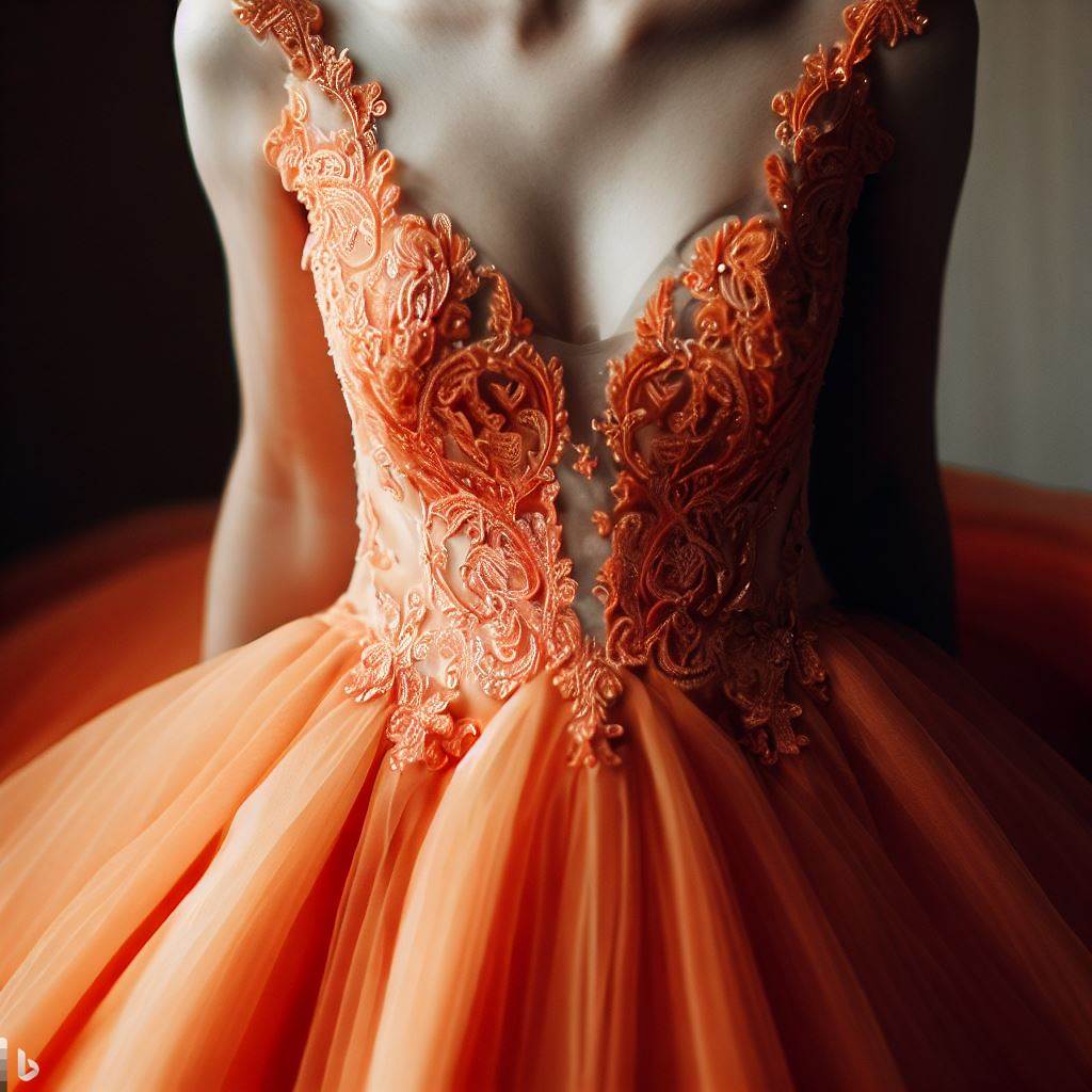 Vestido de noiva com cor: laranja