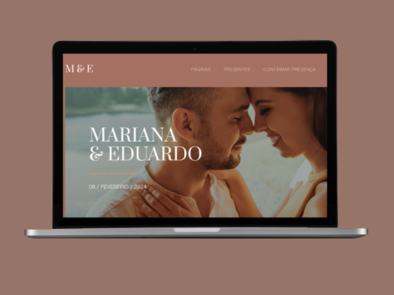 layout Terracota de site de casamento iCasei