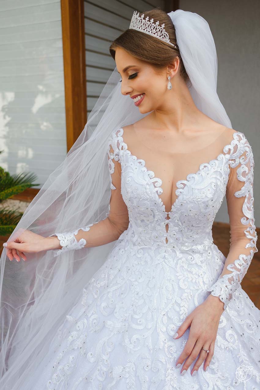 Vestido de noiva princesa - casamento tradicional Ana Cristina e Fernando