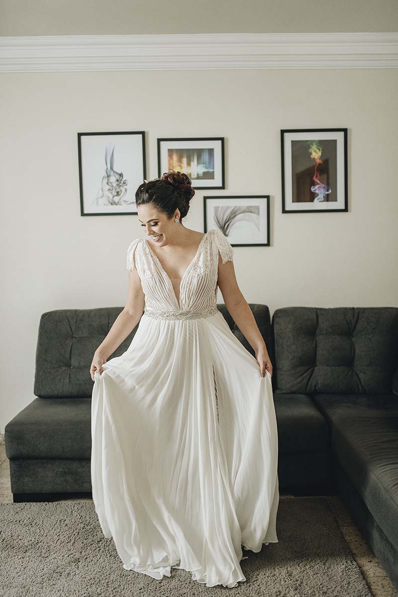 Vestido de noiva boho de Ana no casamento real