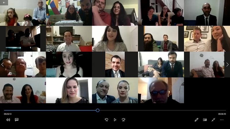 depoimentos e comemoração no casamento virtual Ana e Fábio