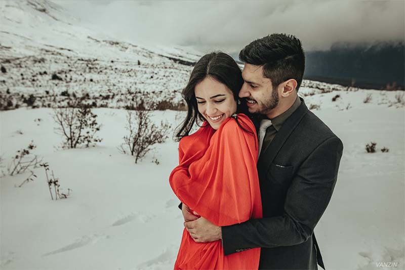 Pré-casamento com Cordilheira dos Andes ao fundo
