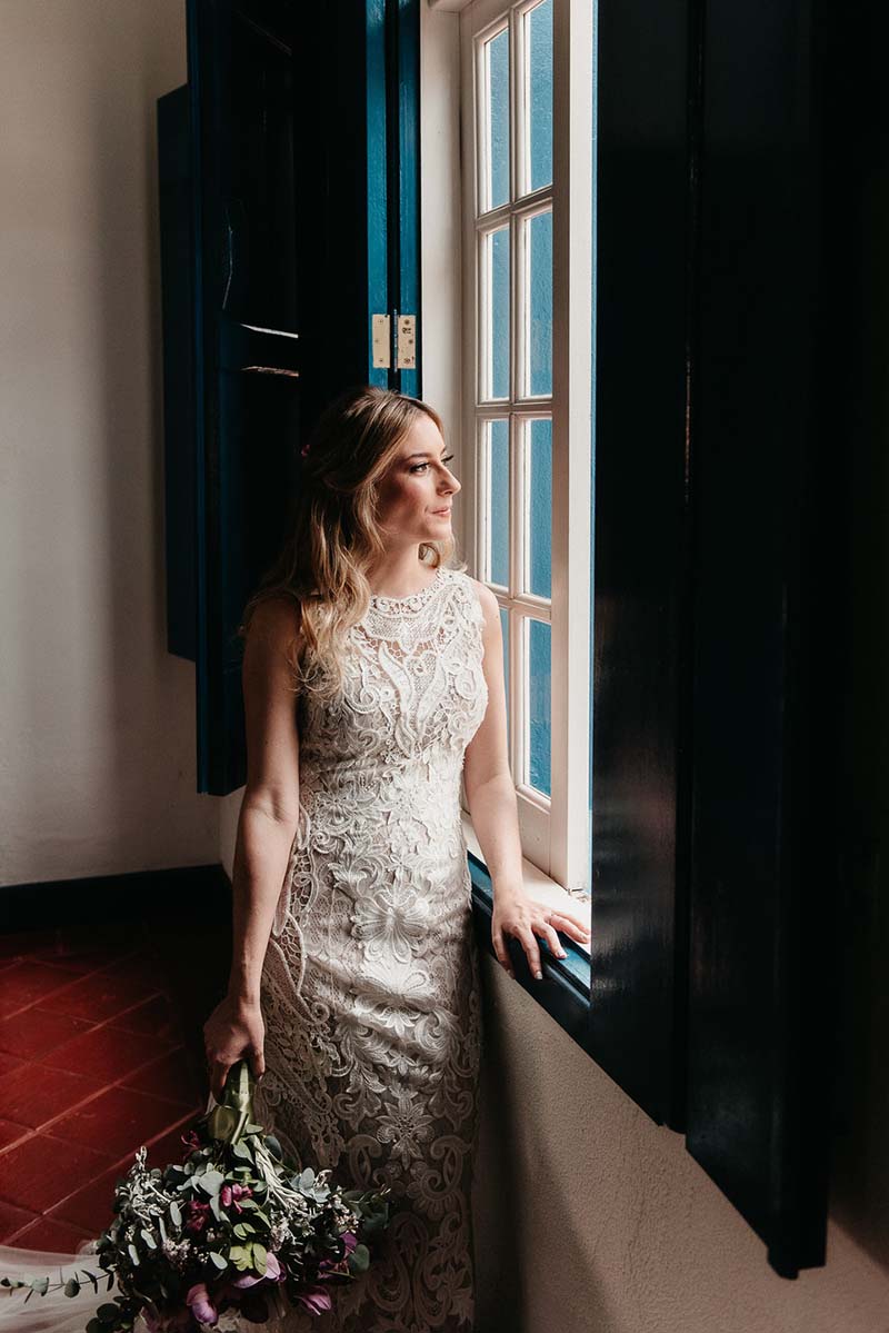 Vestido de noiva do casamento real Ellen e Allyson