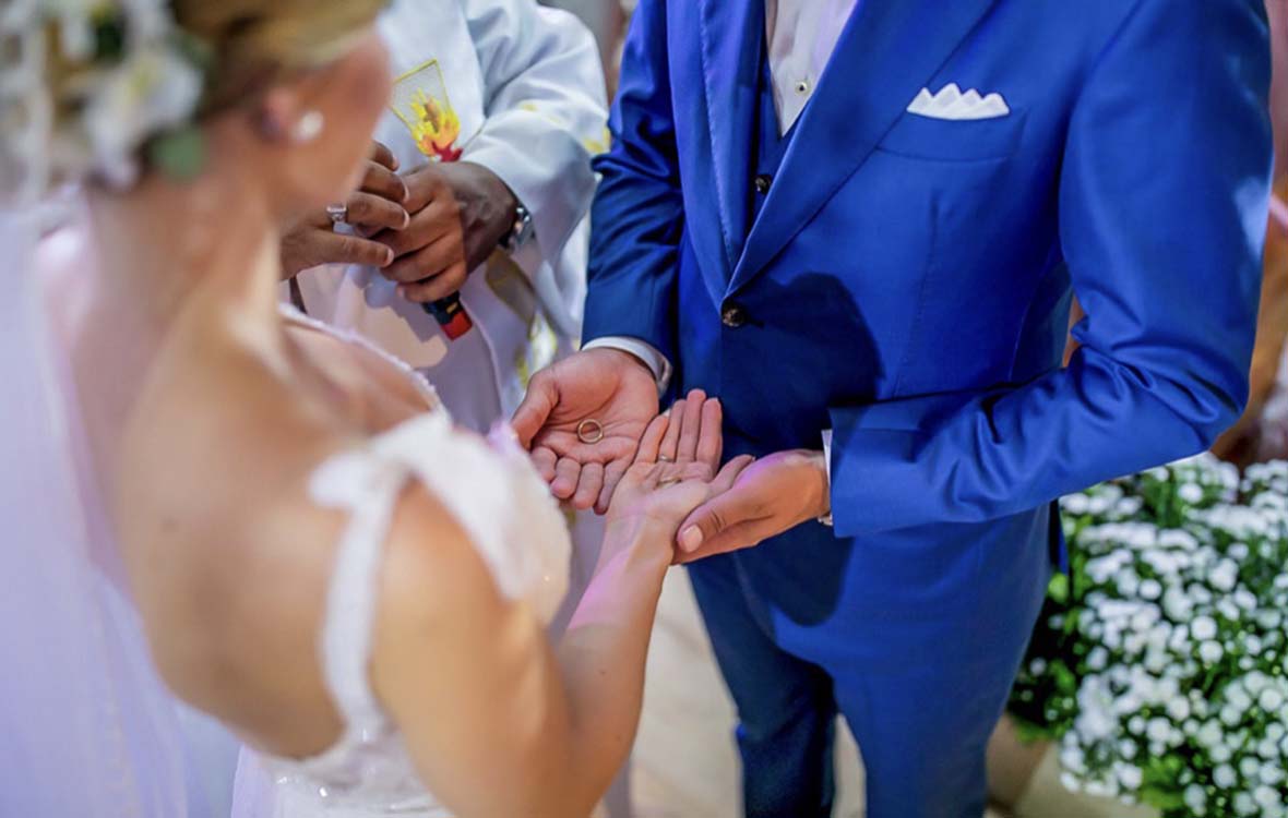 cerimônia ao ar livre no destination wedding Gabriela e Victor