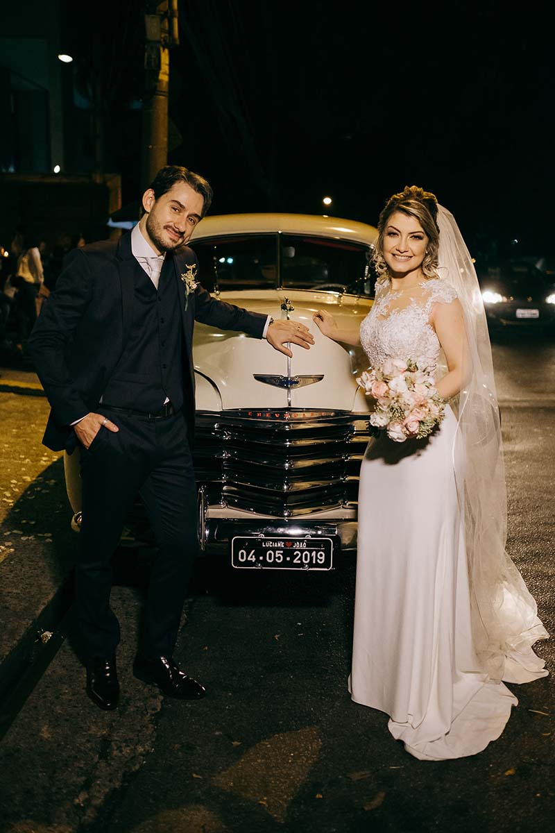 vestido de noiva casamento romântico Luciane e João