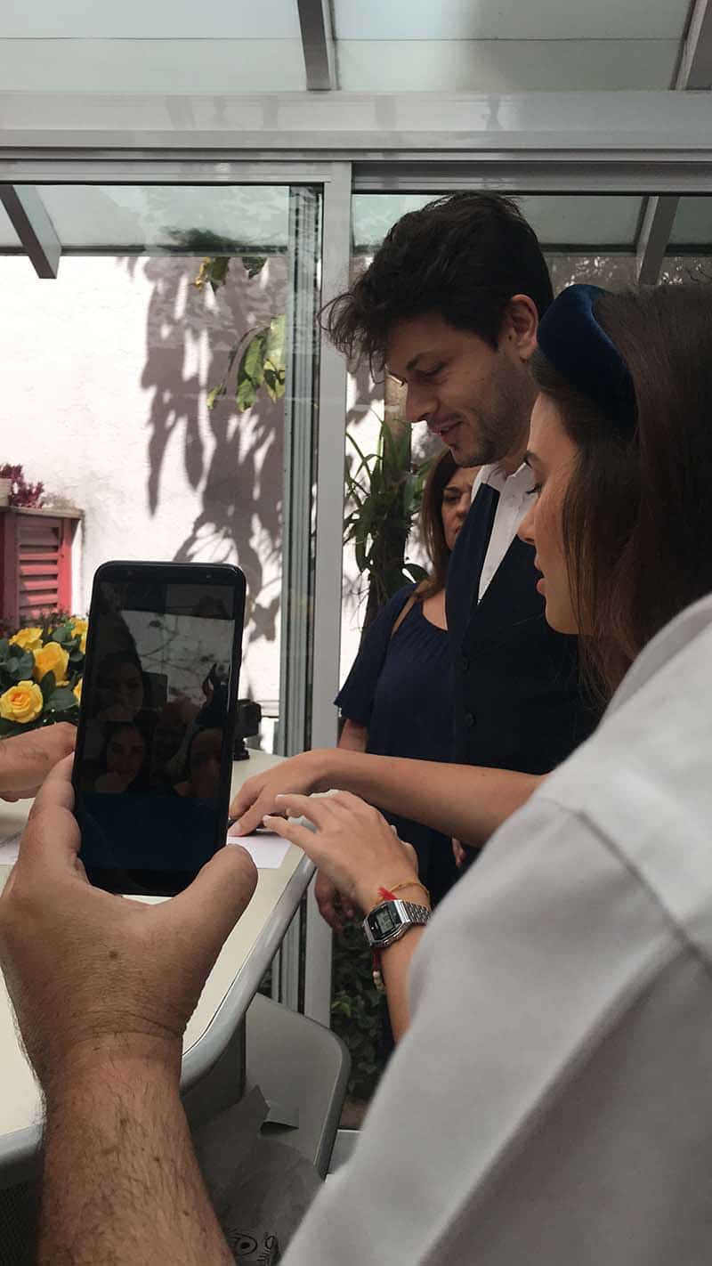 cerimônia do casamento virtual Paula e Rodolfo no cartório