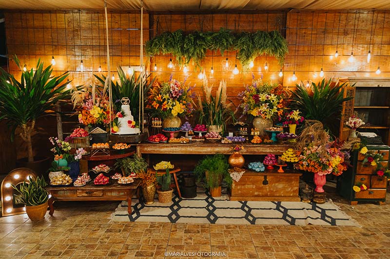 Decoração boho chic no casamento de Shirlainy e Rafael