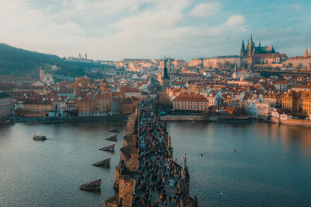 Ano novo a dois em Praga: panorama do centro histórico