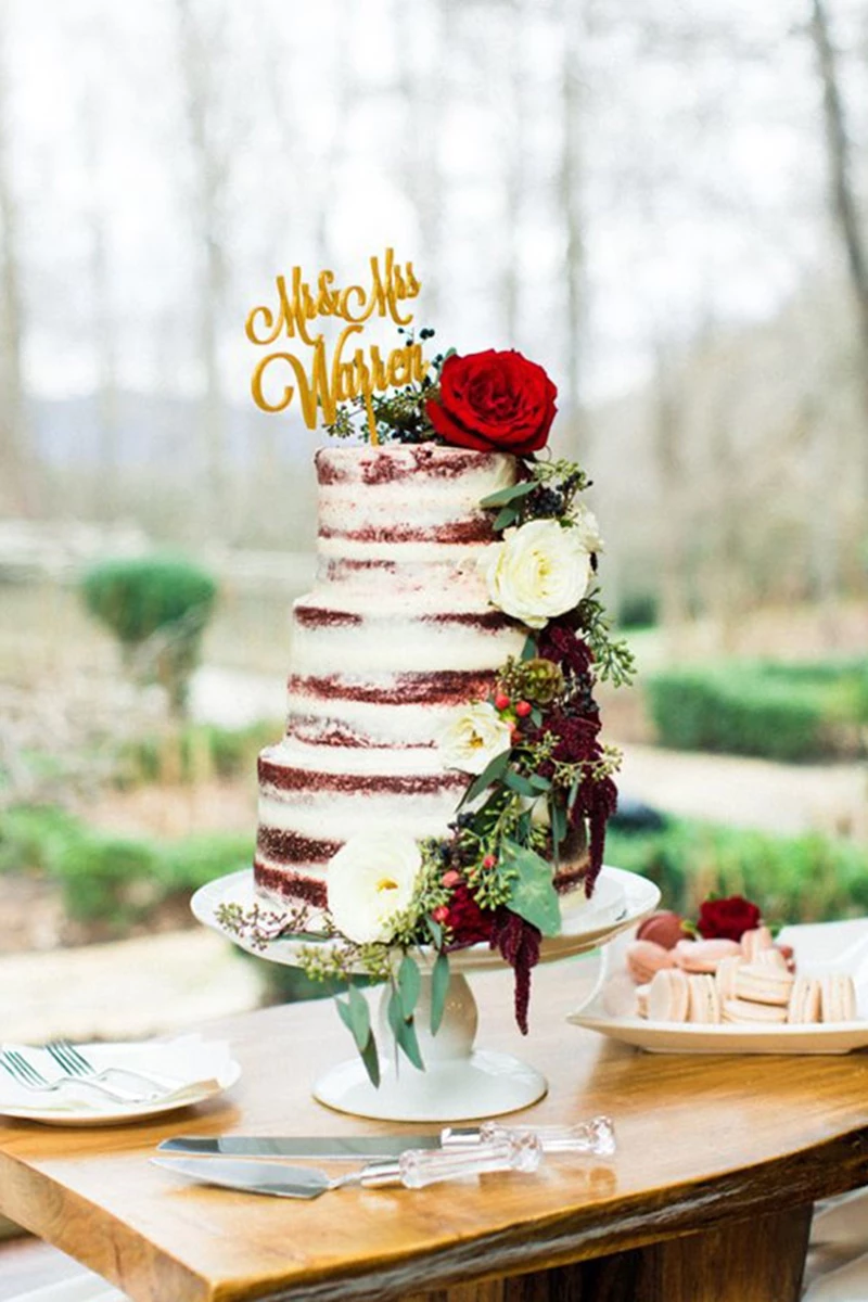 bolo de casamento vermelho e branco 