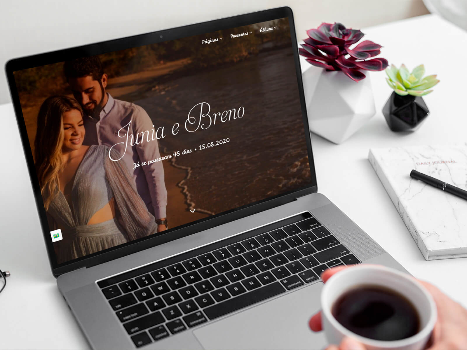 site de casamento Junia e Breno iCasei