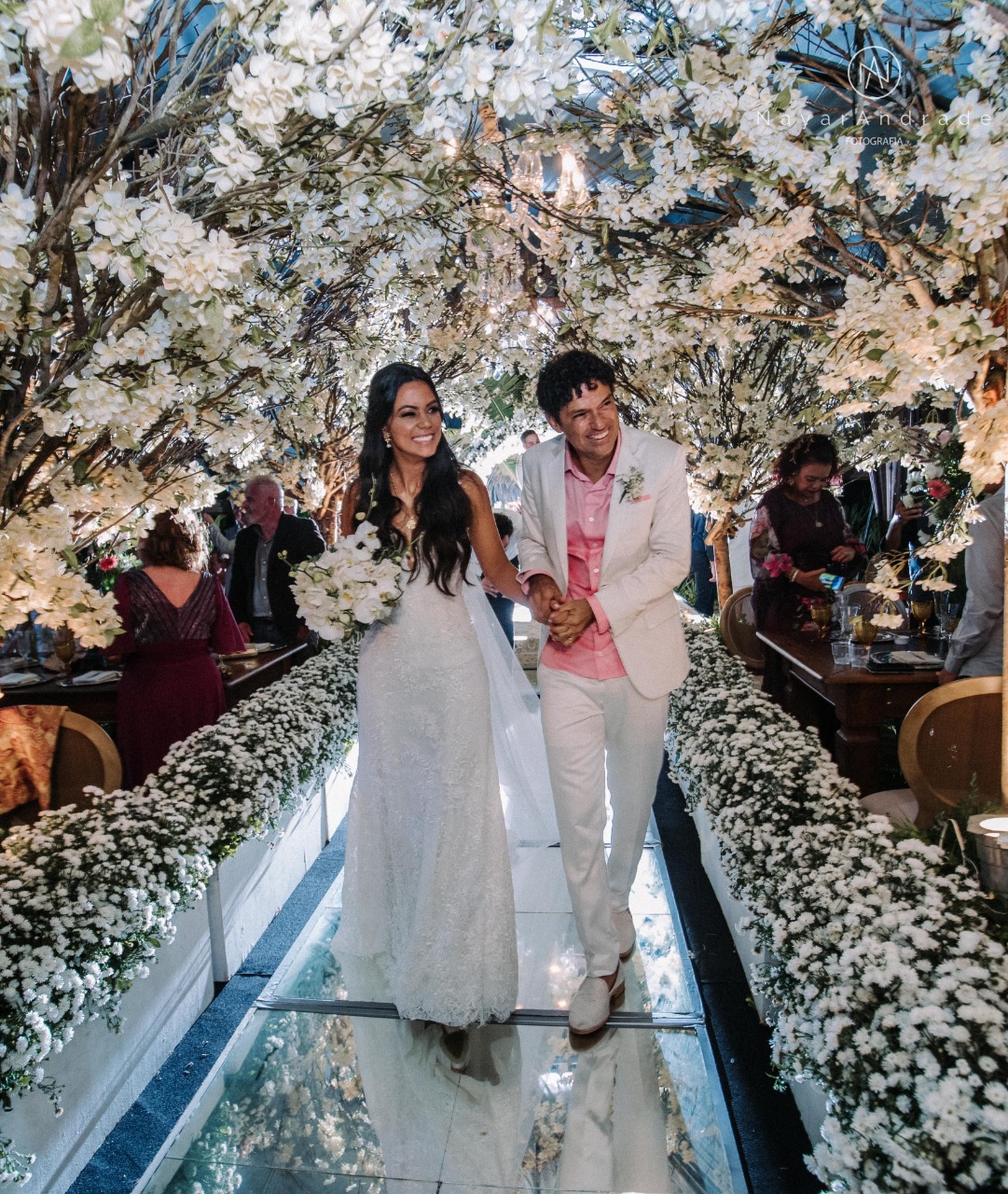 vestido da noiva no casamento Jorge Vercillo e Martha Suarez