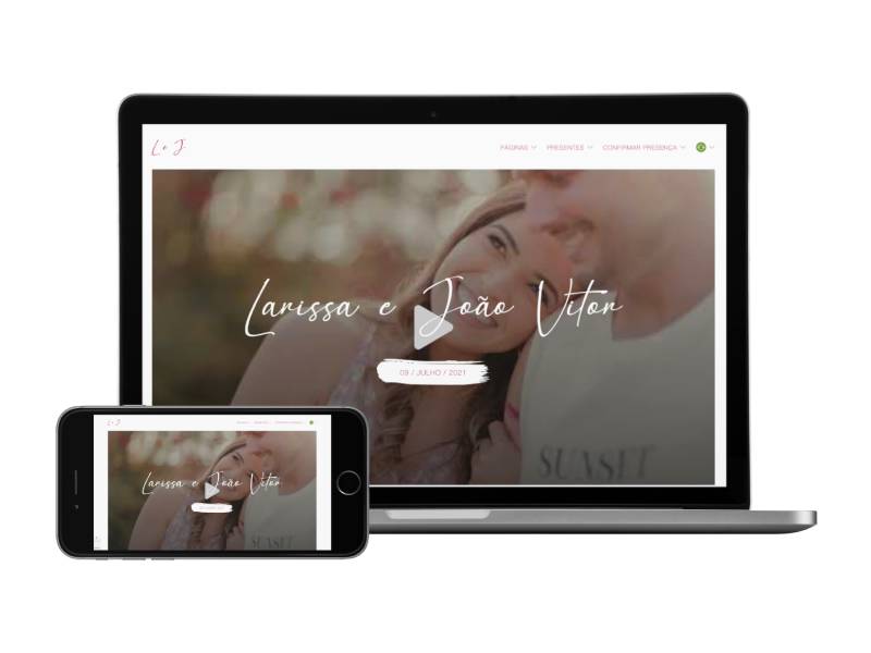 Site iCasei do casamento real Larissa e João Vitor
