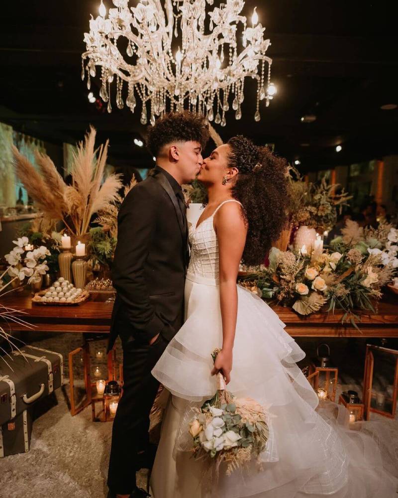 Vestido de noiva no casamento real Maju Silva e Kaique Costa