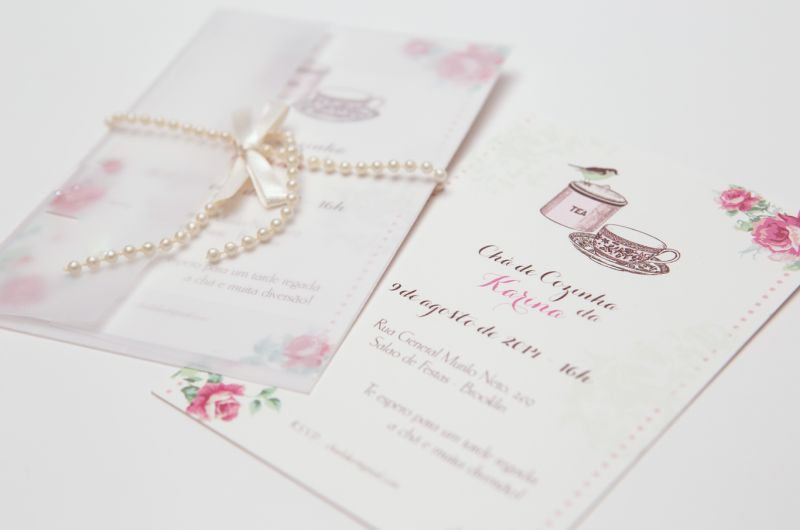 Chá de cozinha: convite com informações essenciais