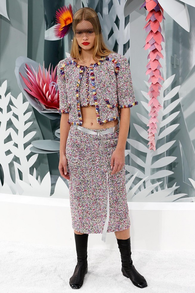 Chanel Alta Costura Paris 2015 Saia e Jaqueta Estampada Chanel Alta Costura Paris 2015 Saia e Jaqueta Estampada