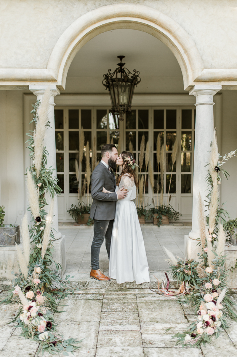 decoração de casamento com capim dos pampas