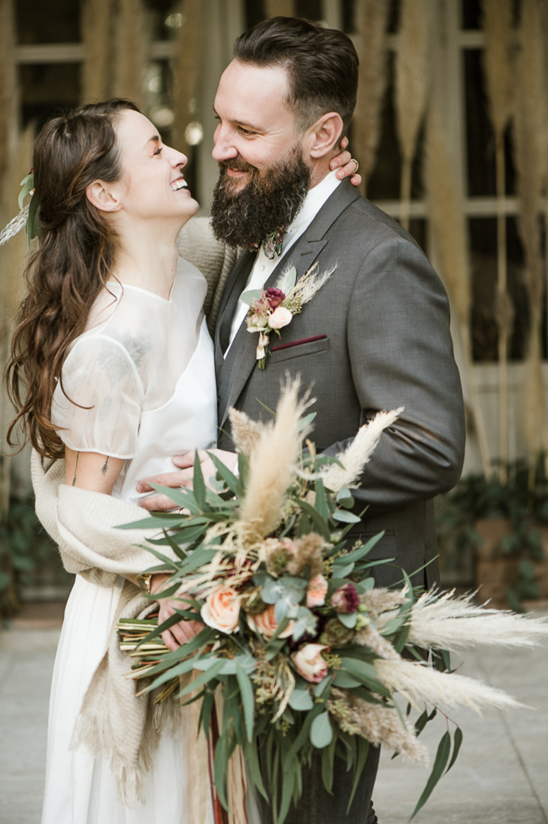 decoração de casamento com capim dos pampas