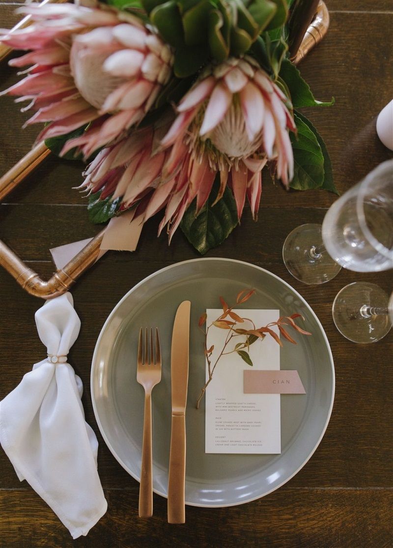 decoração-com-protea-rosa