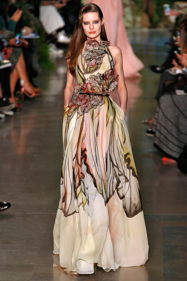 Elie Saab Alta Costura Paris 2015 Vestido Estampado Elie Saab Alta Costura Paris 2015 Vestido Estampado