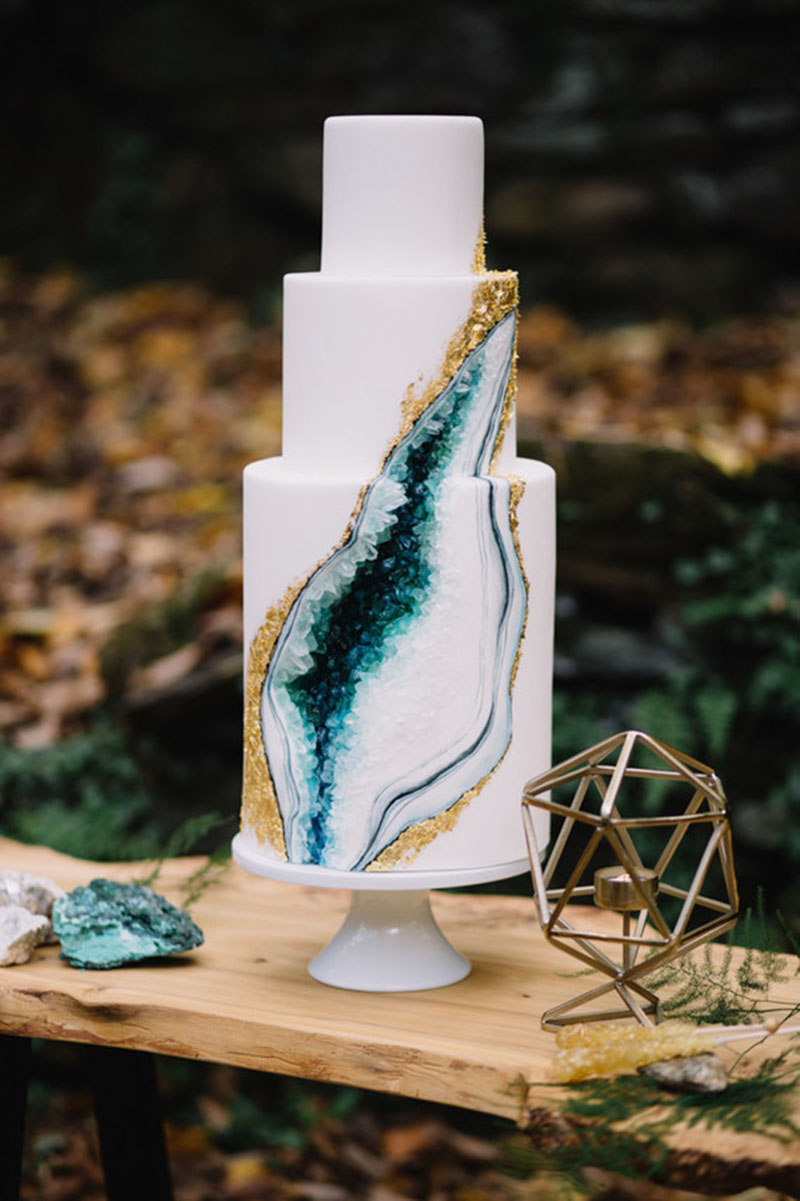 bolo geode cake decoração