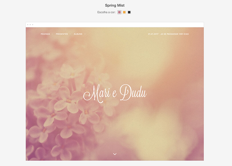 layout Spring Mist iCasei usado por famosos