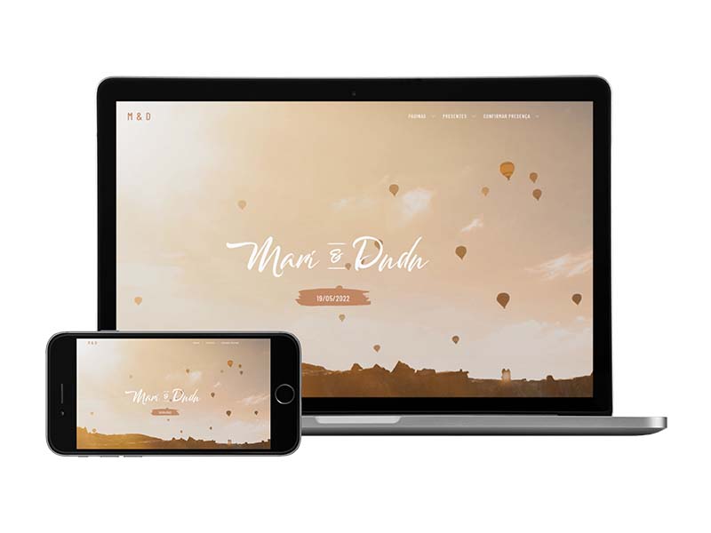 layout site de casamento