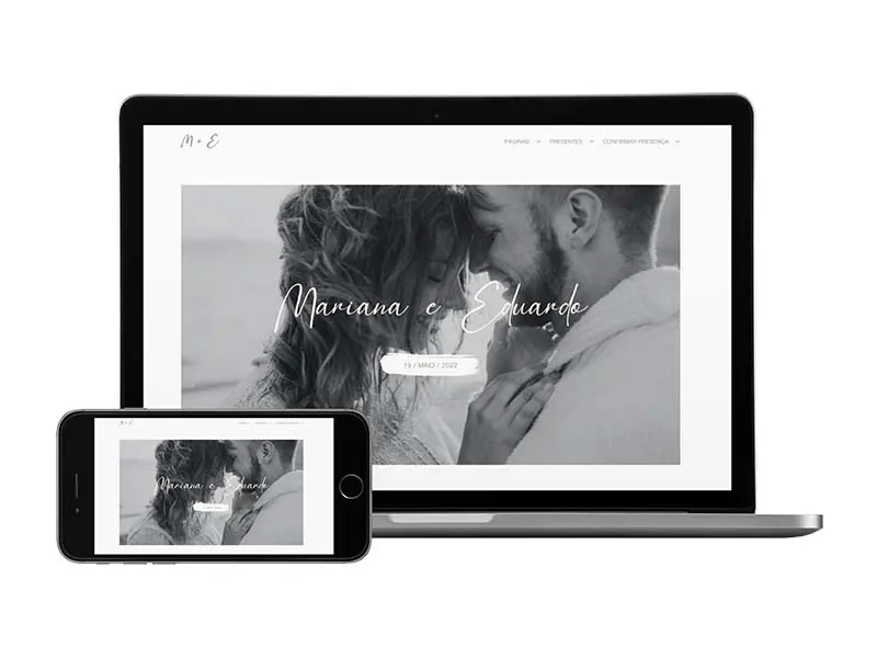 layout site de casamento