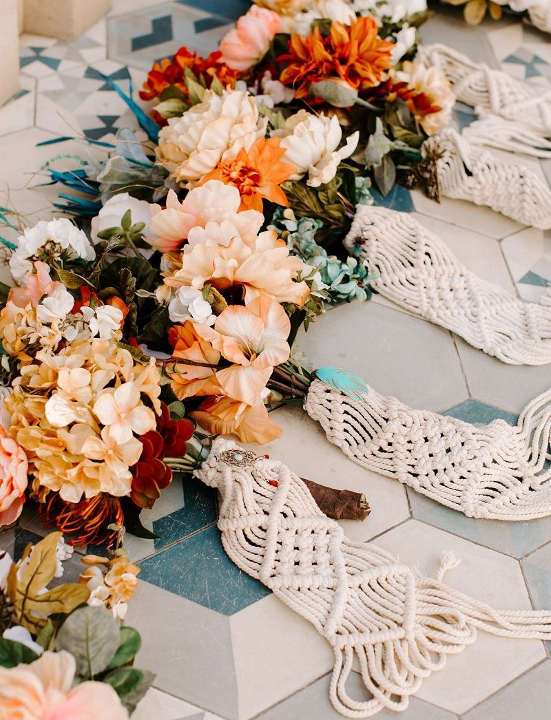 trabalho-de-macramê-em-buquê