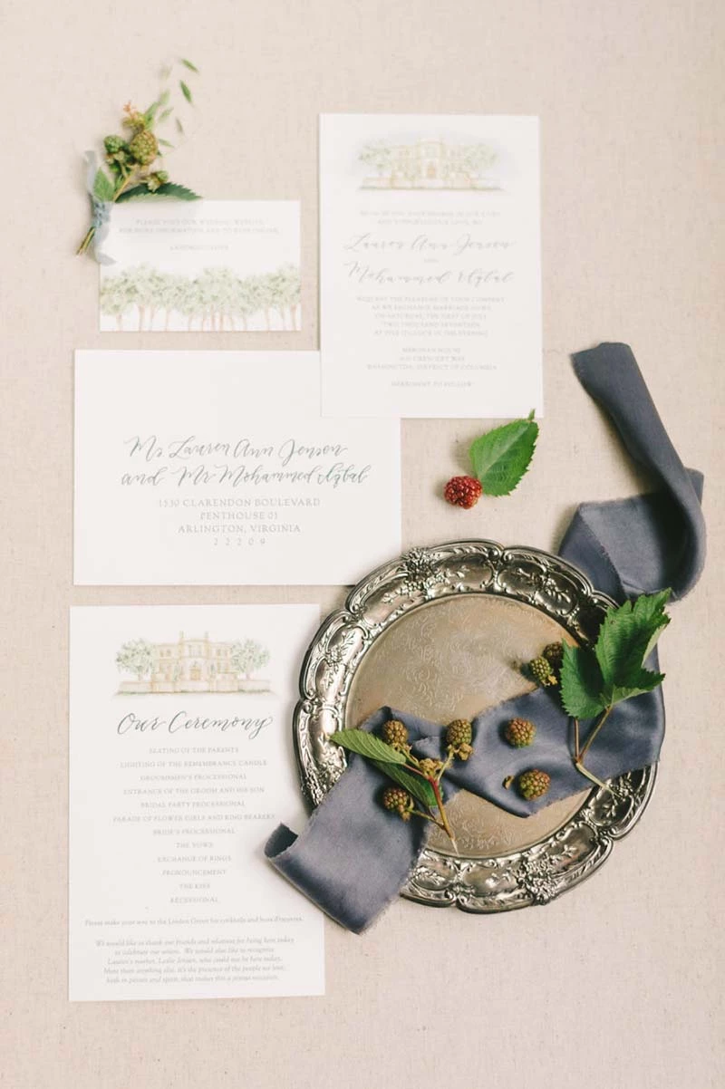 menu do casamento minimalista em papel claro