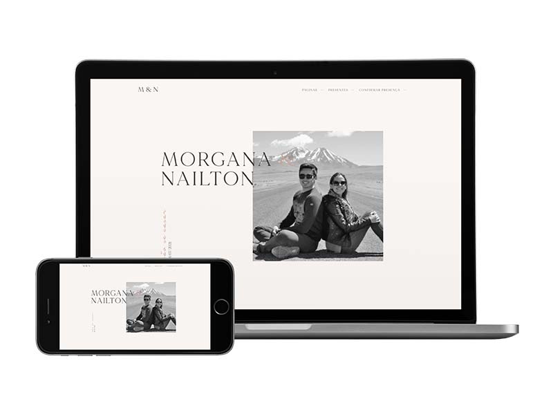 Site de casamento real Morgana e Nailton criado no iCasei