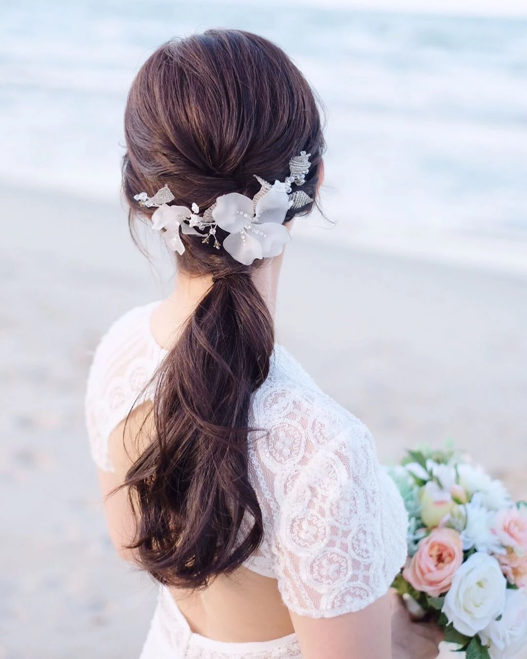 penteado para noiva rabo de cavalo com franja