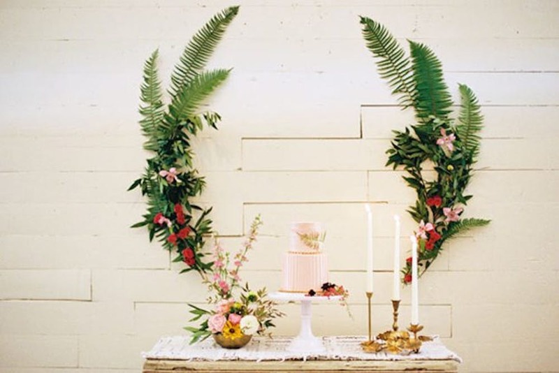 Samambaia na decoração de casamento 